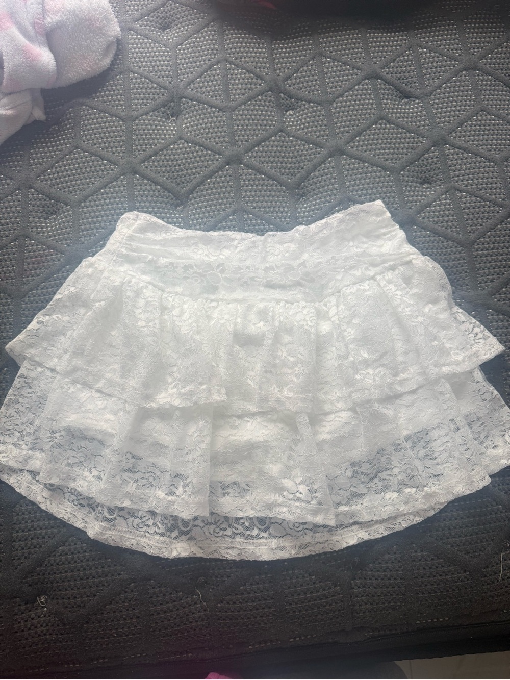 White Lace Mini Skirt with built in shorts🤍